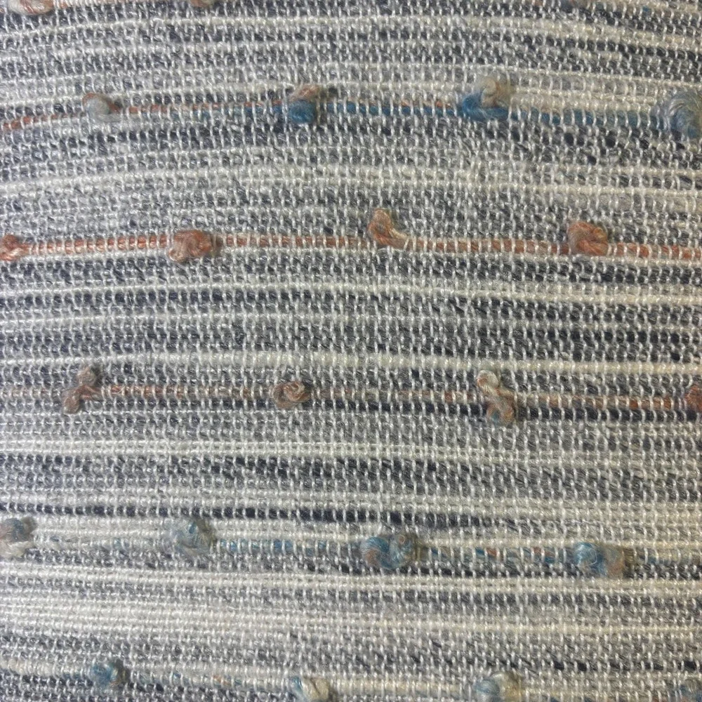 Artistic Accents Blue Cream Striped Woven Tassel Throw Pillow 18x18 Boho Decor‎